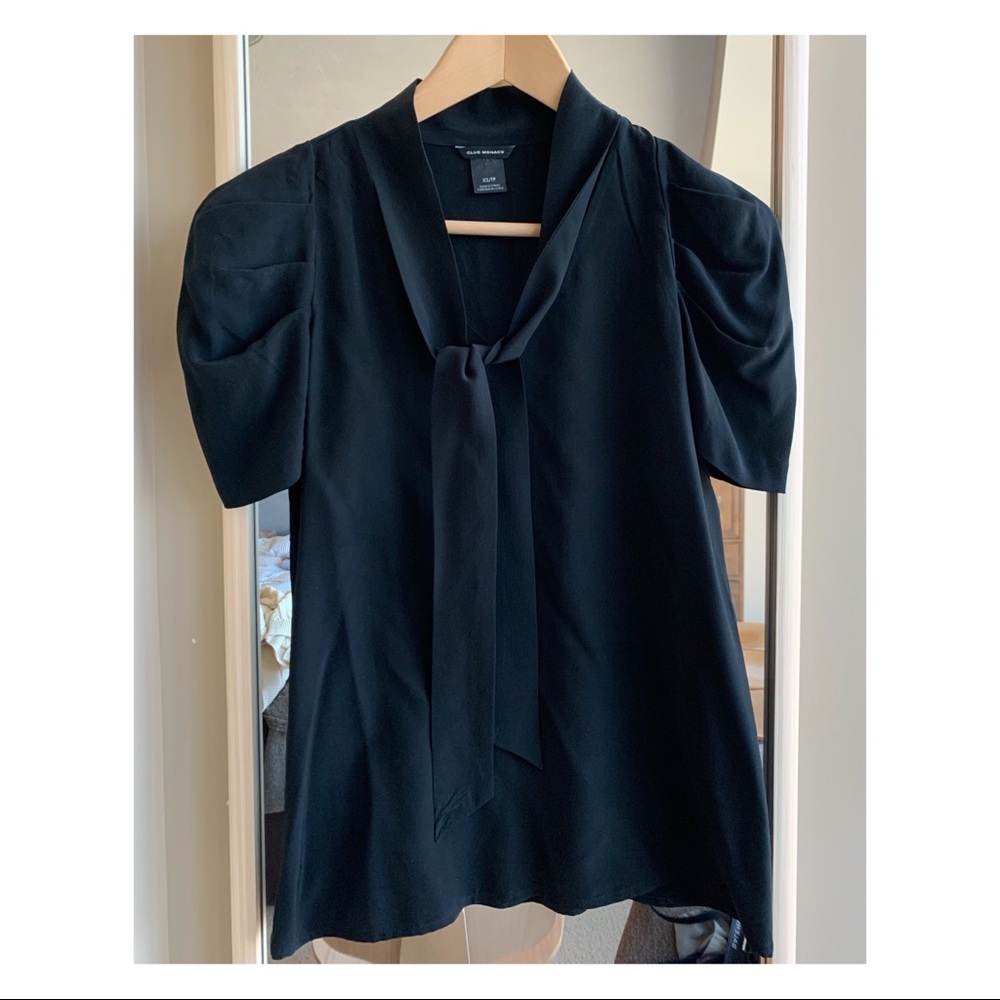 100% silk tie blouse